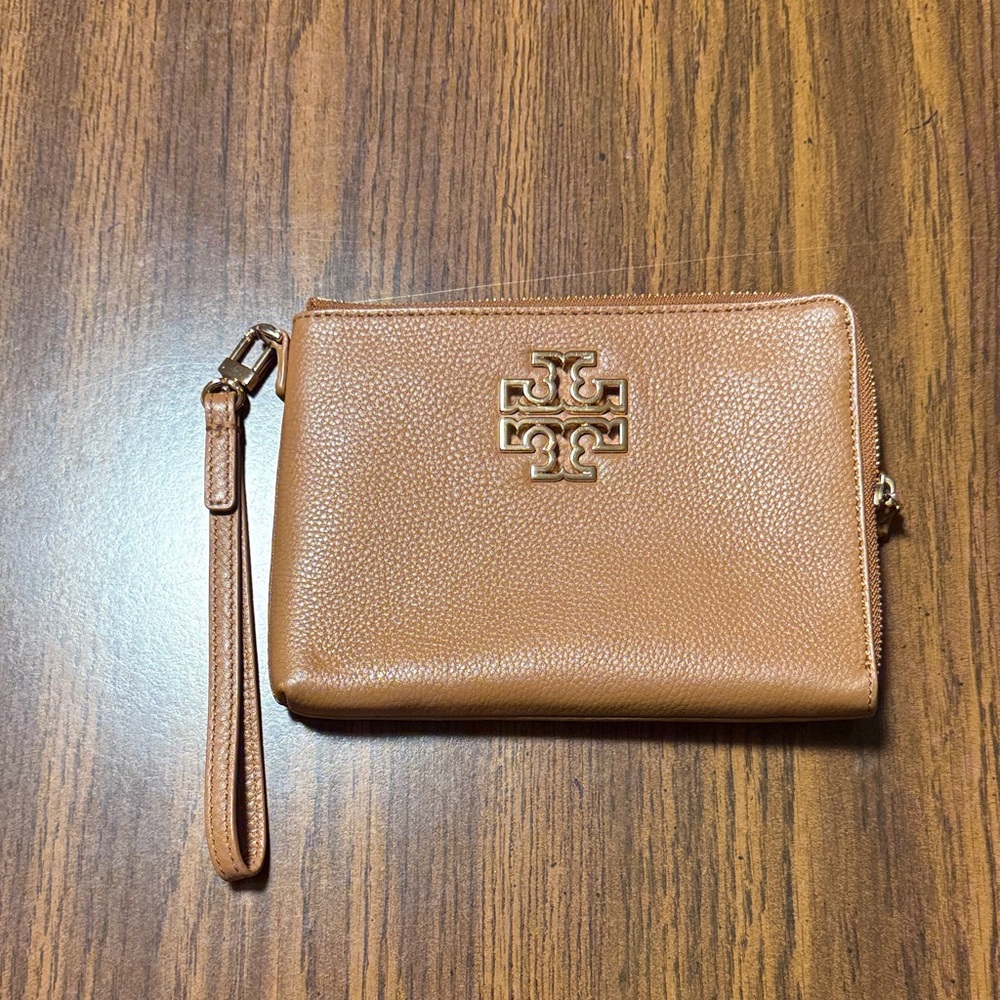 Tory Burch Brown Leather Wristlet